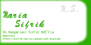 maria sifrik business card